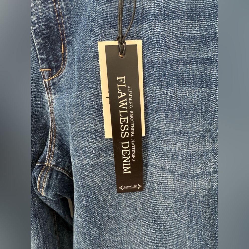 Nanette Lepore Flawless Belle High Rise Ankle Distressed Dark Blue Ankle Jeans - Picture 8 of 15